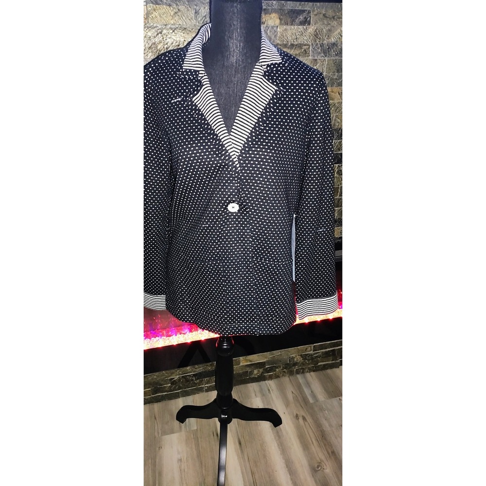 Appleseed's Womans Cotton Black and White Pattern Jacket Size Small